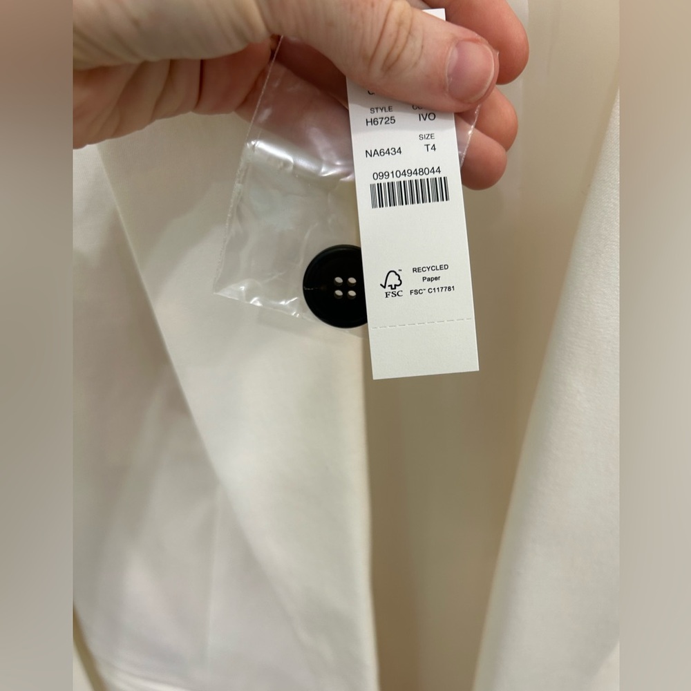 NWT J. Crew Women’s Parke Bi-Stretch Cotton Blazer in White, size 4T